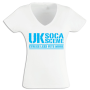 UKSS Ladies White with Baby Blue Print T-shirt